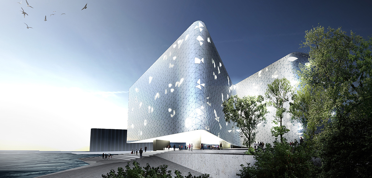 A white-punched glass skin wraps Snøhetta’s competition winning design for new Helsinki hotel