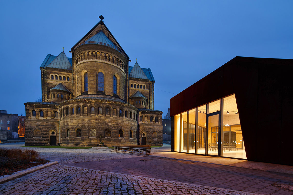 Medusa Group completes corten-clad cultural-educational center and rosary garden in Bytom