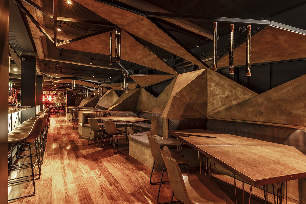 Hitzig Militello Arquitectos creates abstract landscape in the interior of Mamba Bar in Buenos Aires