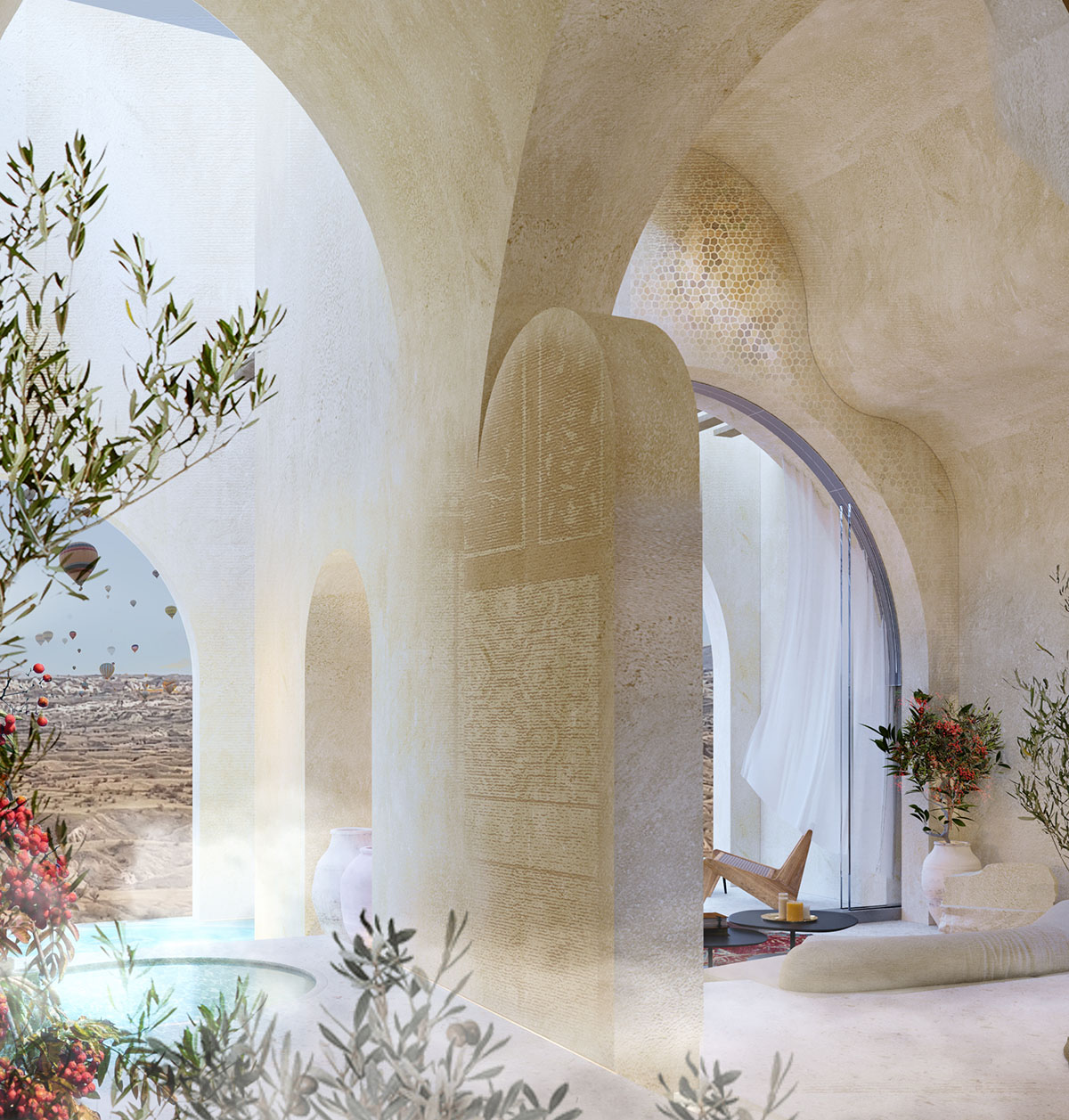GAD creates carved-out spaces for spa hotel on an abandoned quarry in Cappadocia, Turkey