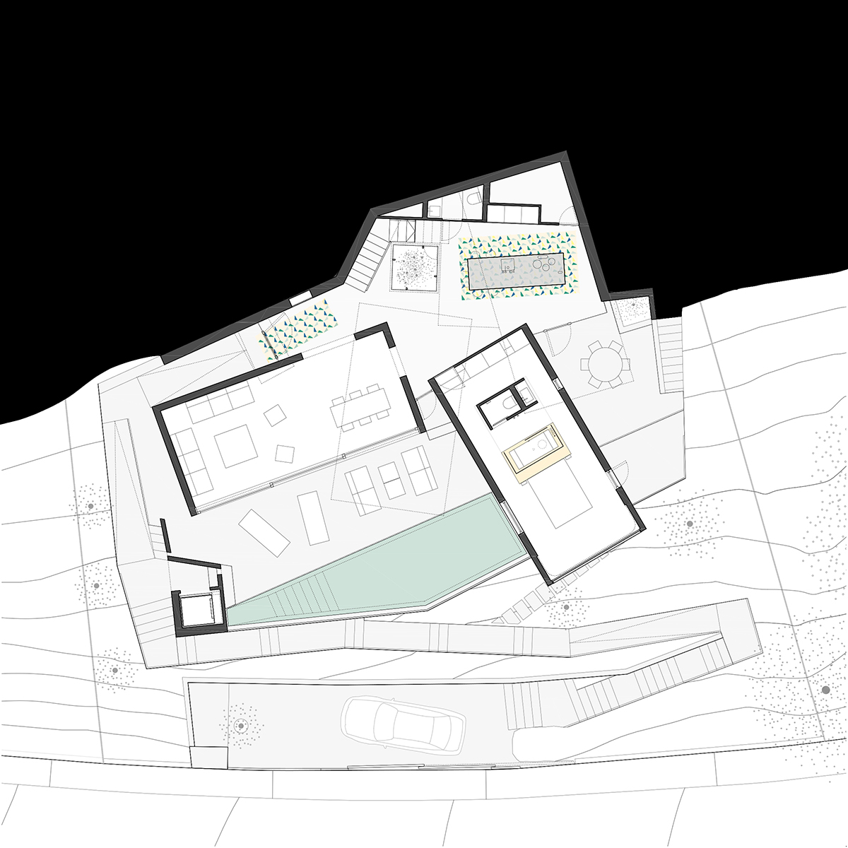 Caballero Colon Architects' house features protruding volumes giving different views to Canyamel Bay