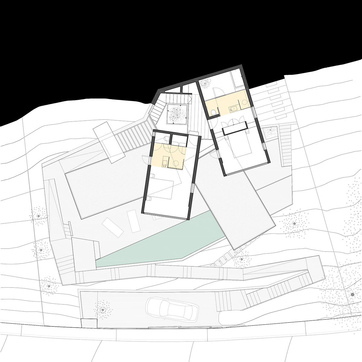 Caballero Colon Architects' house features protruding volumes giving different views to Canyamel Bay