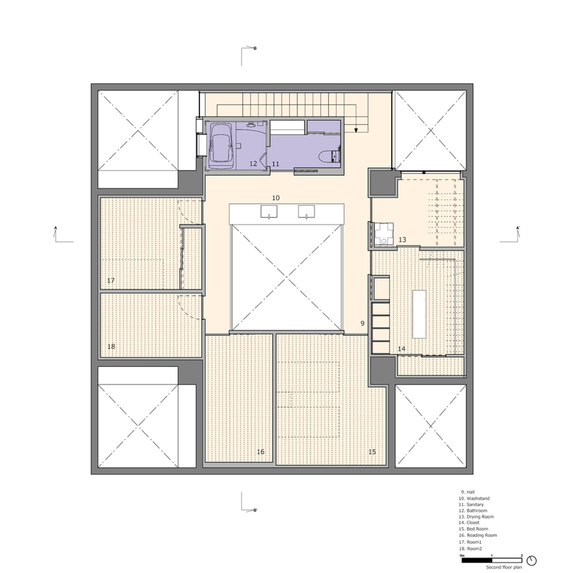 Fujiwaramuro Architects designs family house with thin skylights and transparent built-in garage