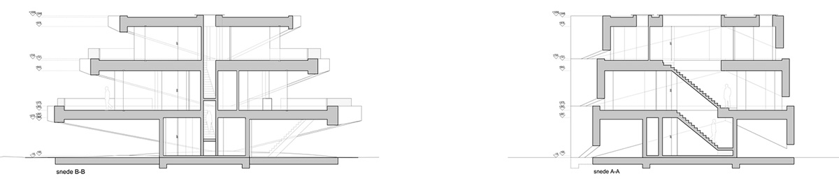 Belgian house by GRAUX & BAEYENS Architecten features asymmetrical angled concrete canopies