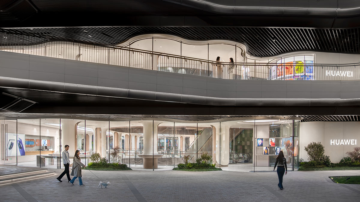 UNStudio creates monumental façade with petal-like columns for Huawei flagship store
