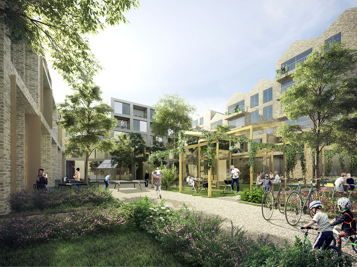 Henning Larsen Architects reinterprets community model with green public gardens in Sweden