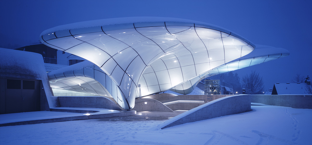 Zaha Hadid Architects' double-curved glass funicular railway hits 4.5 million passengers