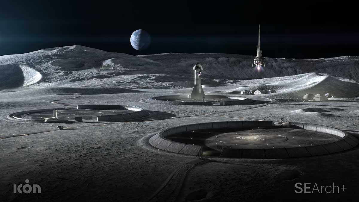 BIG and ICON reveal Project Olympus to develop 3D-printed homes on the moon funded by NASA