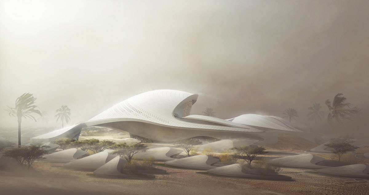 Zaha Hadid Architects' Bee'ah Headquarters Takes Shape In UAE