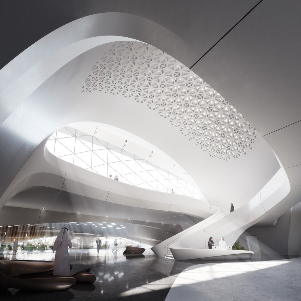 Zaha Hadid Architects' Bee'ah Headquarters Takes Shape In UAE