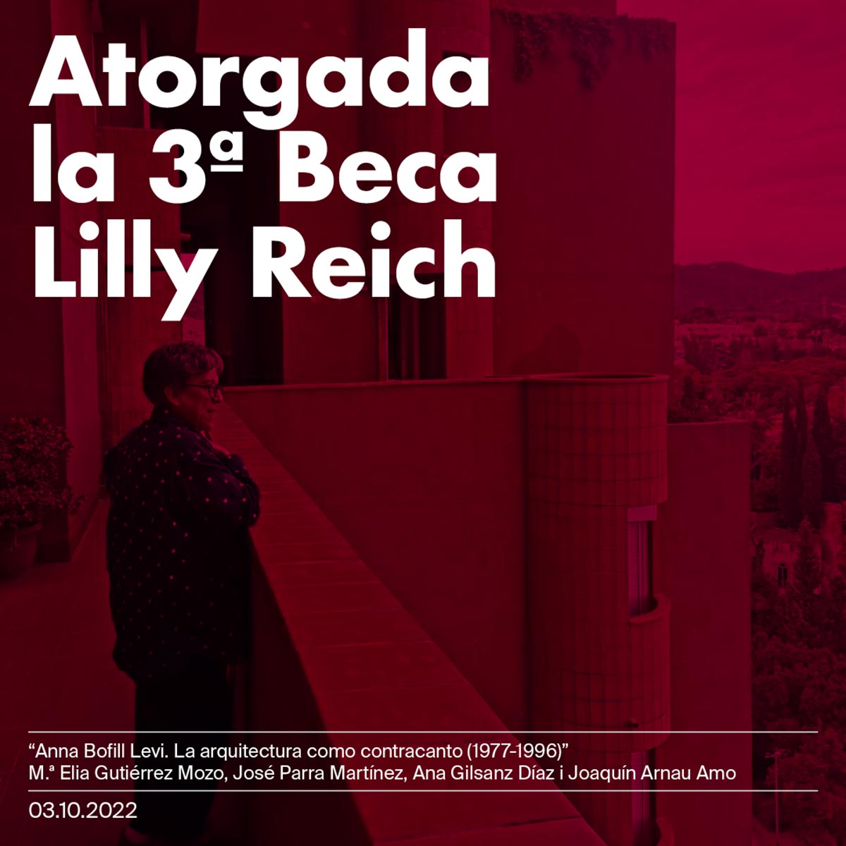 Research project on Anna Bofill Levi is awarded the Lilly Reich Grant for Equality in Architecture