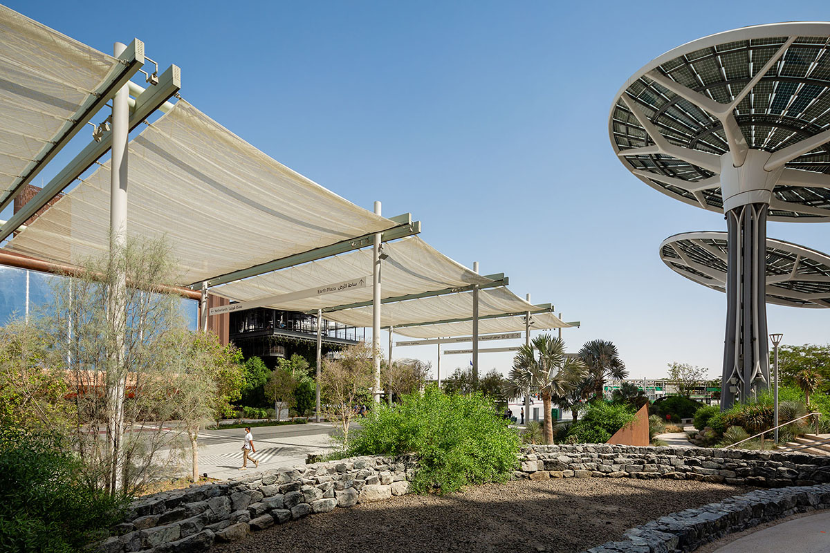 Werner Sobek Designed Kilometre Long Retractable Textile Covers The Expo Dubai Promenade