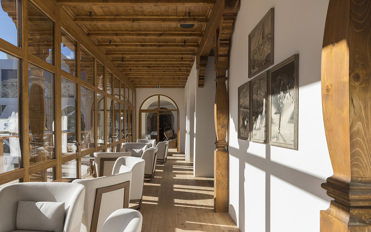 Foster+Partners renovates historic Kulm Eispavillon with wooden-truss canopy in St Moritz