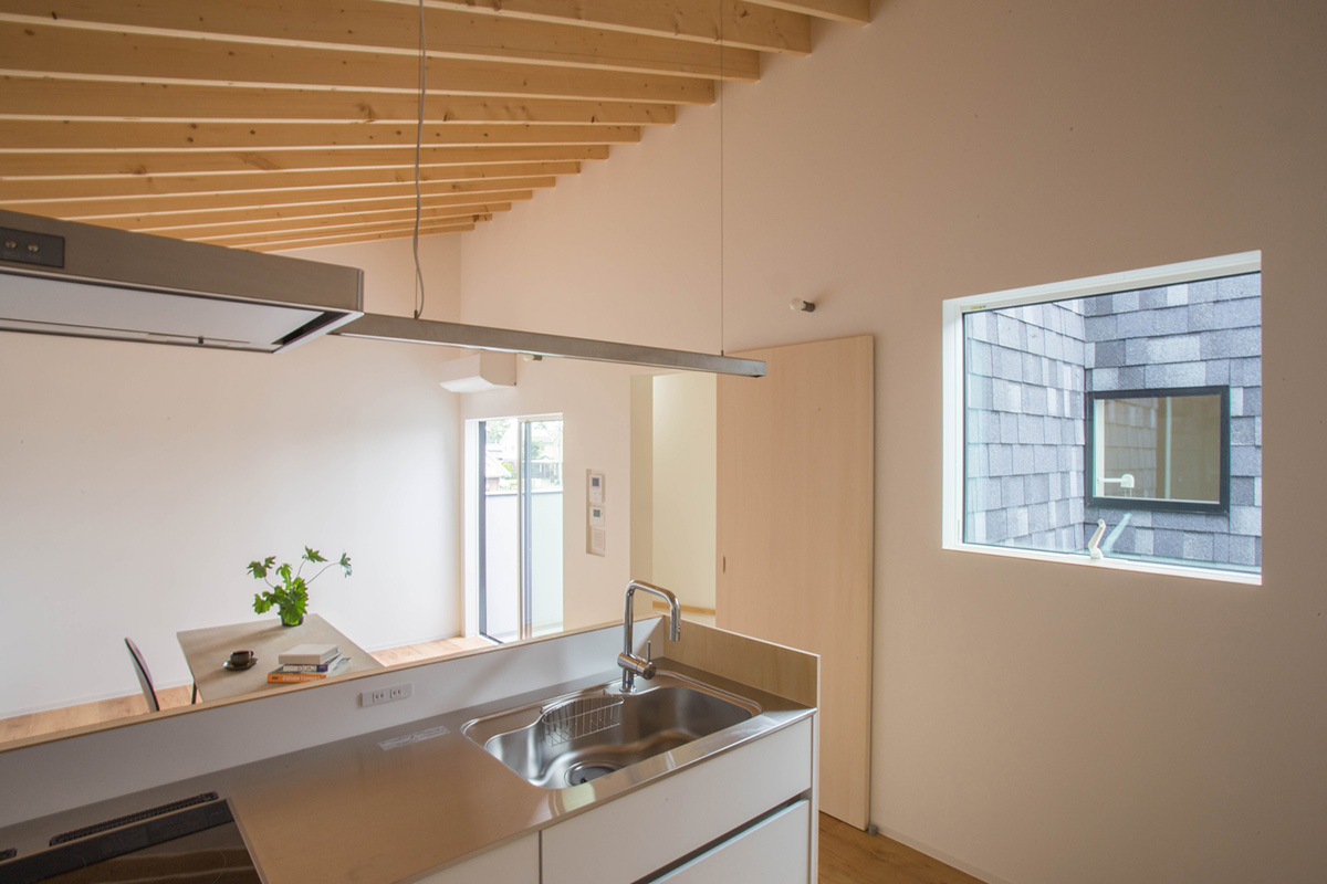 1-1 Architects built modular and floating apartment with slender pillars to have minimum footprint