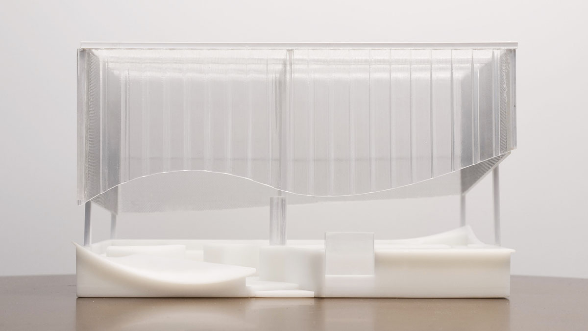 Mur Mur Lab uses all-white folded panels to create nature terrain for a coffee store in Shanghai