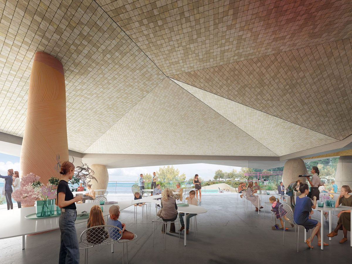 Architects propose sandy-formed, stone age-looking designs for Cottesloe Beach Pavilion in Australia