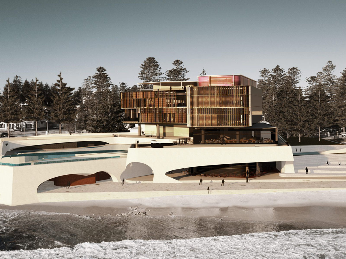 Architects propose sandy-formed, stone age-looking designs for Cottesloe Beach Pavilion in Australia