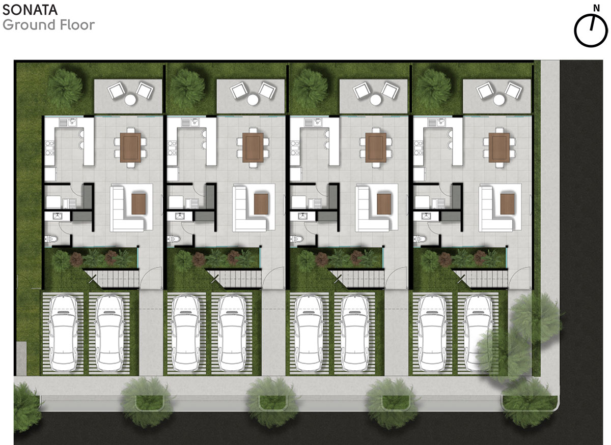 Intersection of staircases forms the facade of this multi-family building in M&eacute;xico
