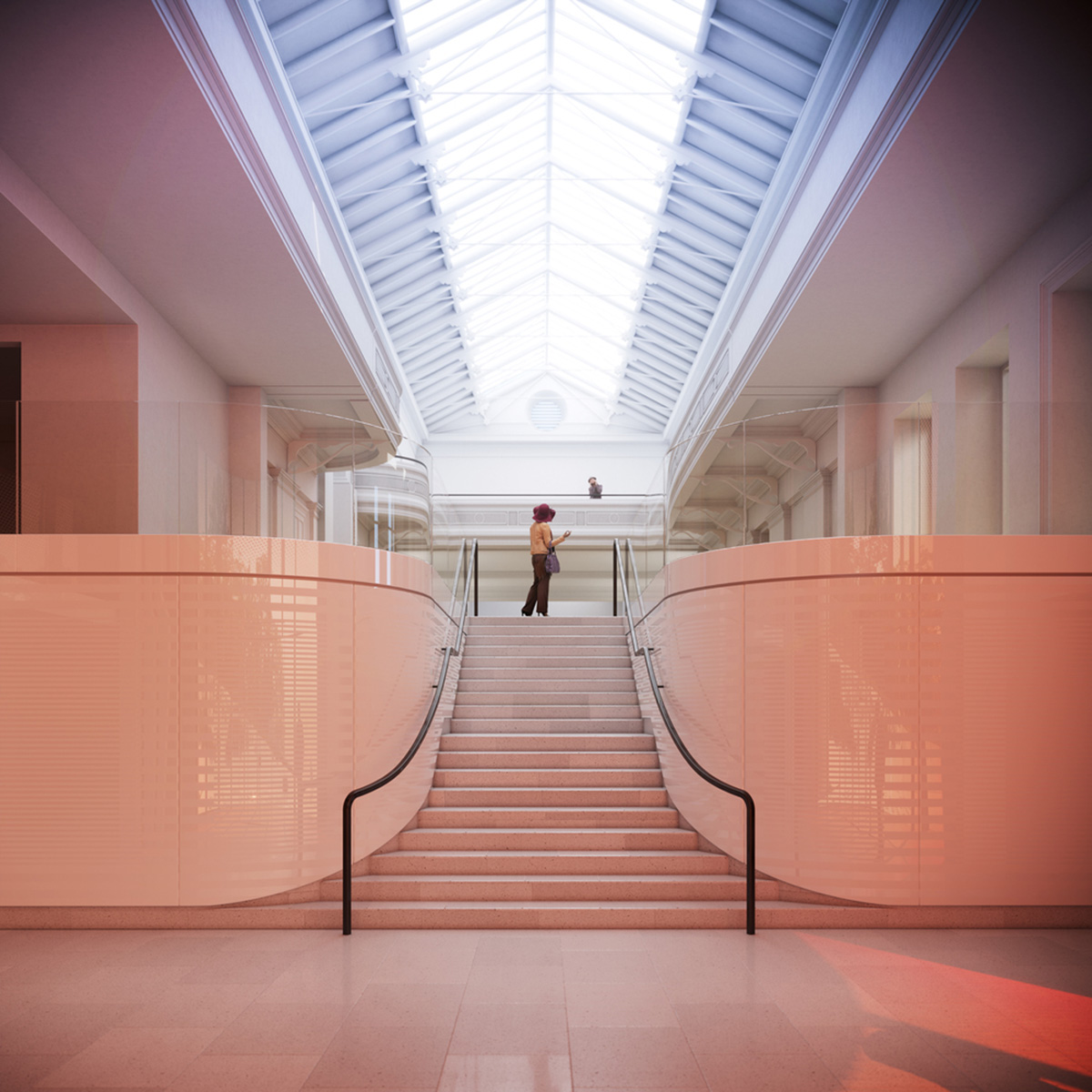 AL_A transforms Scotland's Paisley Museum with dramatic red glazed entrance
