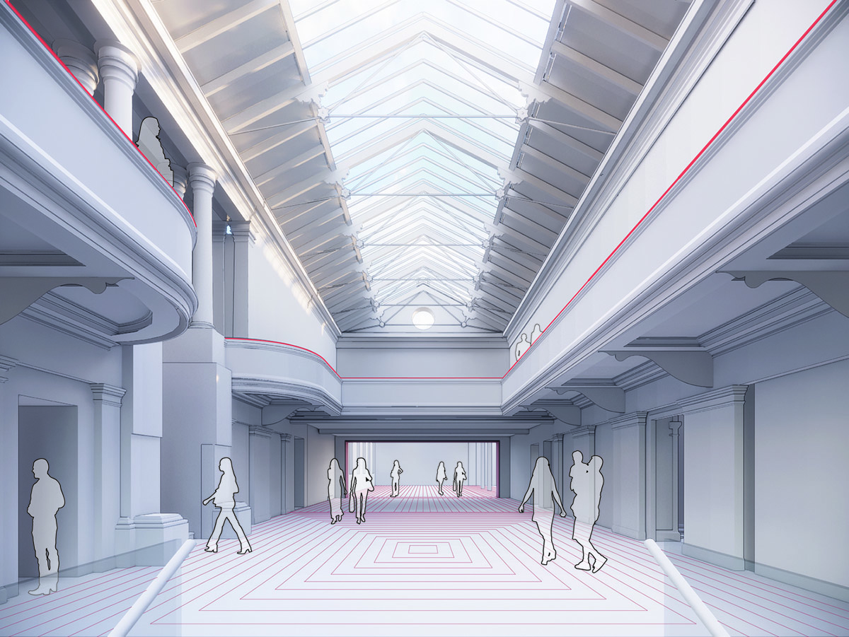 AL_A transforms Scotland's Paisley Museum with dramatic red glazed entrance