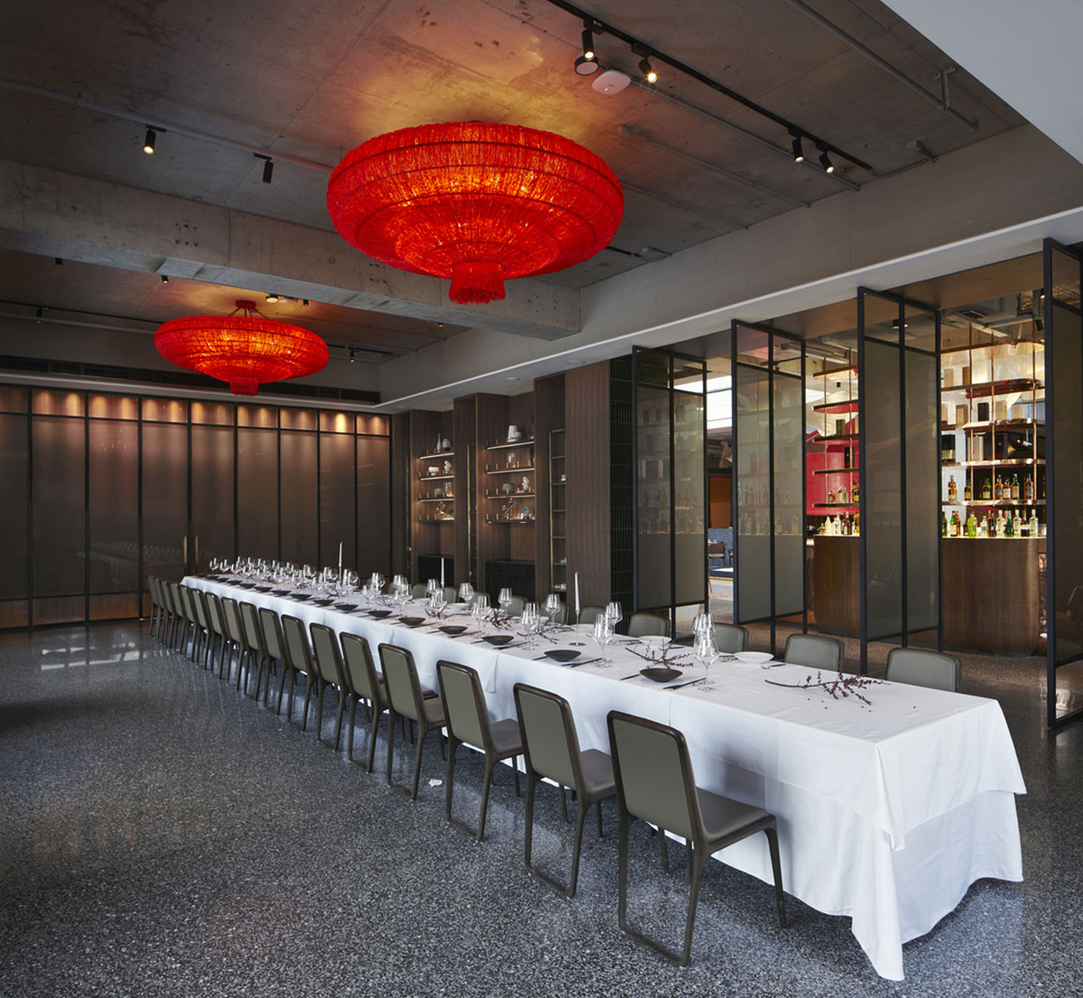 FUNUN LAB completes restaurant with ribbon-like red sculptural staircase in Beijing