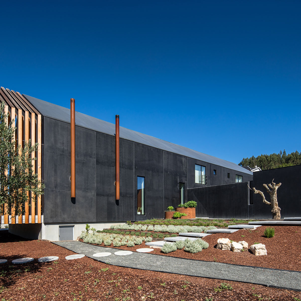 Filipe Saraiva integrates this single family house smoothly with existing landscape in Ourém
