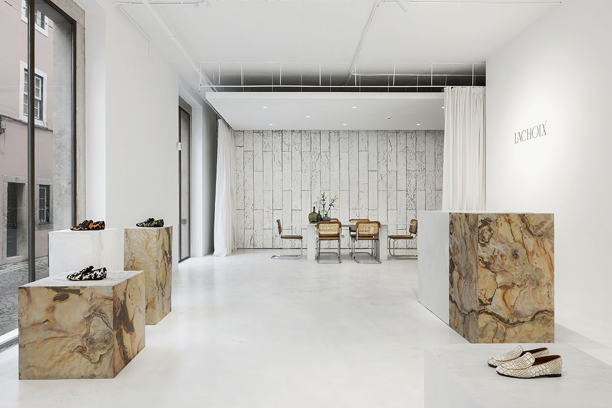 Atelier Holcnerova creates a gallery-like concept store for shoe brand in Lisbon
