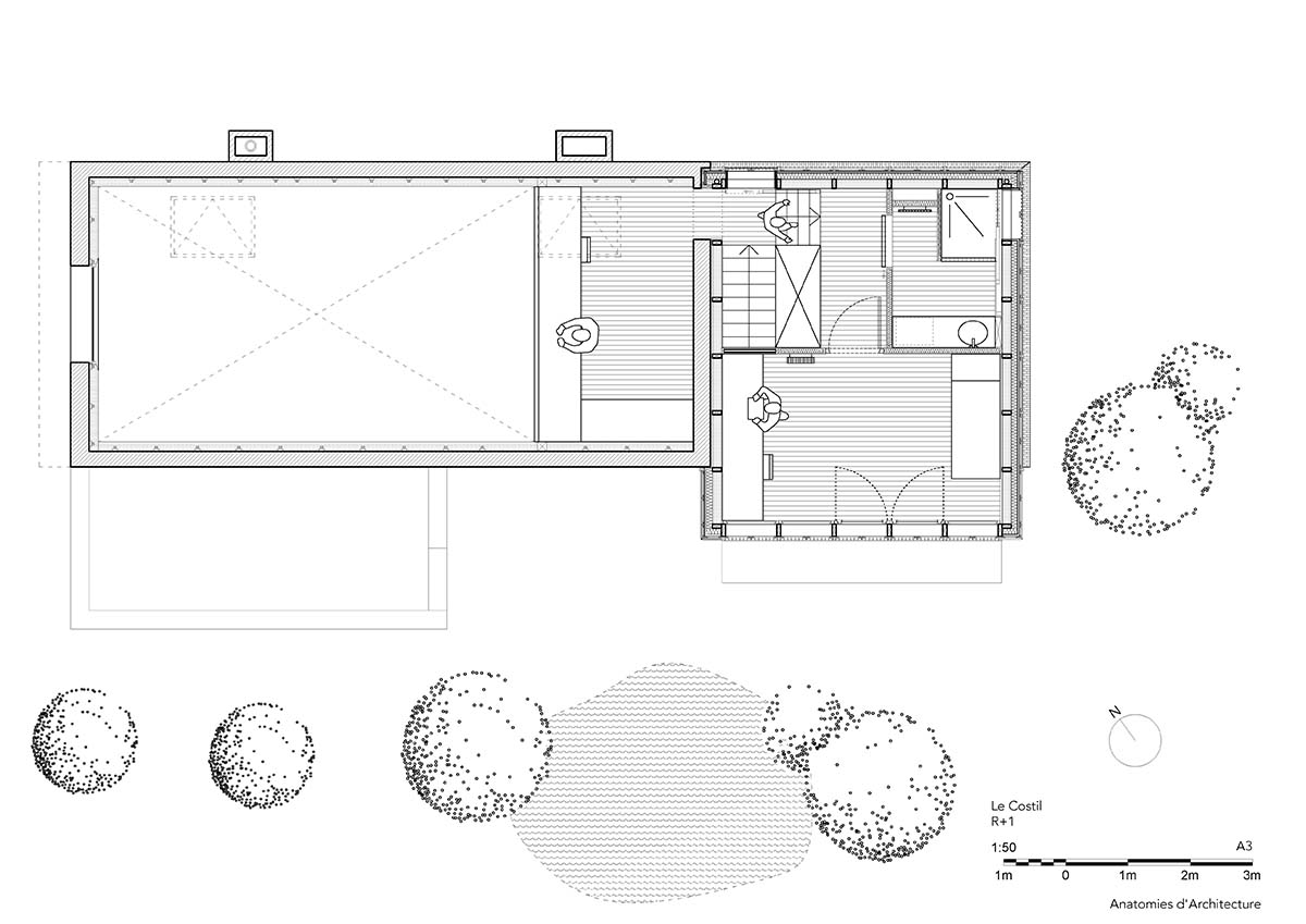 Rural house is renovated with 100 per cent local materials by Anatomies d’Architecture in Normandy