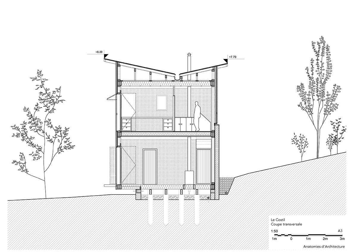 Rural house is renovated with 100 per cent local materials by Anatomies d’Architecture in Normandy