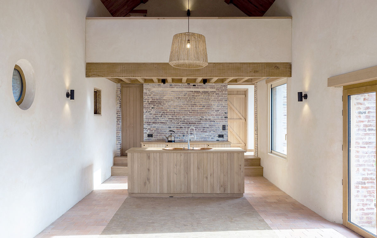 Rural house is renovated with 100 per cent local materials by Anatomies d’Architecture in Normandy