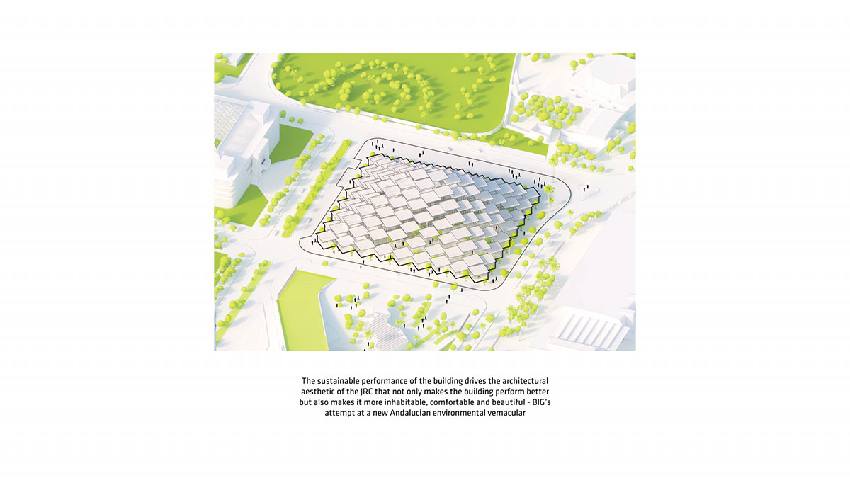 BIG designs research center with solar canopies referencing to shaded plazas and streets of Seville