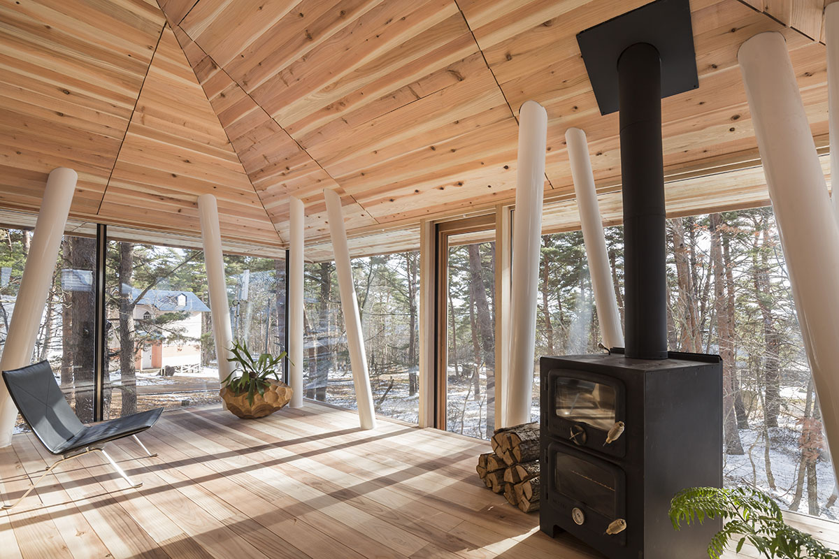 Life Style Koubou creates slender stilts to protect this family house from Bandai-san's snowfalls