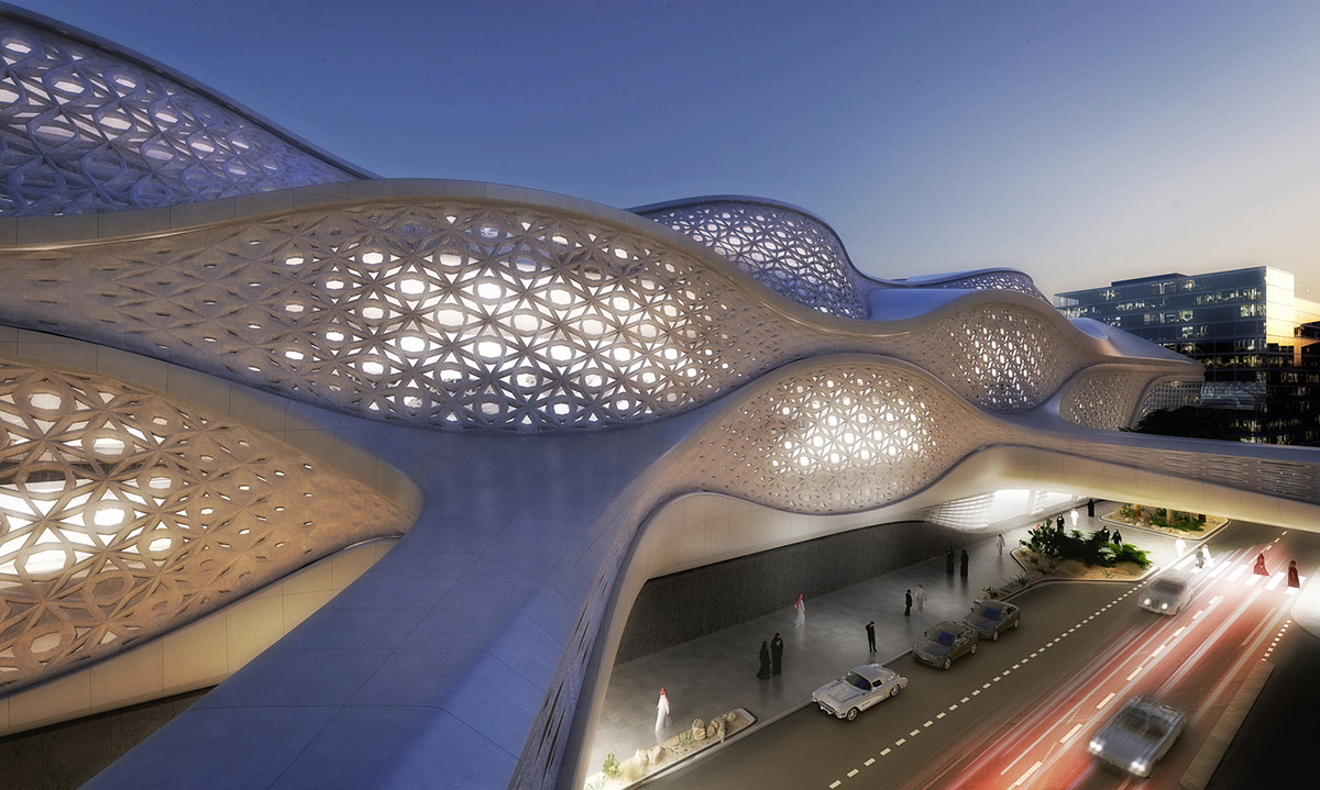 Zaha Hadid Architects' parametrically-designed metro station takes shape in Riyadh