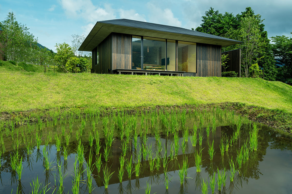 Kengo Kuma & Associates completes hot spring resort surrounded by cascading rice terraces in Kyushu
