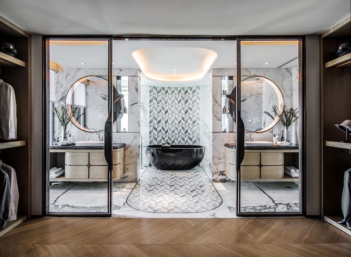 T.K. Chu Design completes interiors of duplex apartment of Yanlord Marina Center in Zhuhai