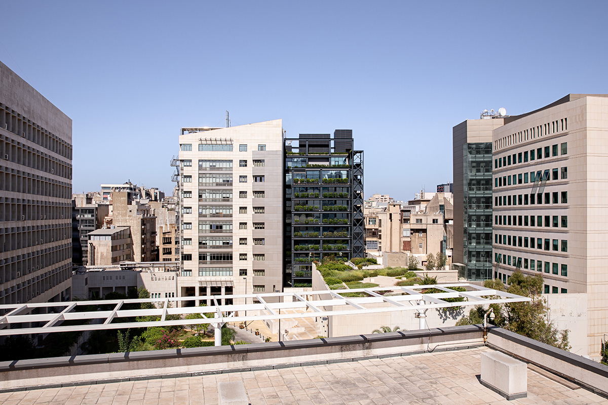 Karim Nader's tower with black steel exoskeleton consolidates Beirut's historical buildings