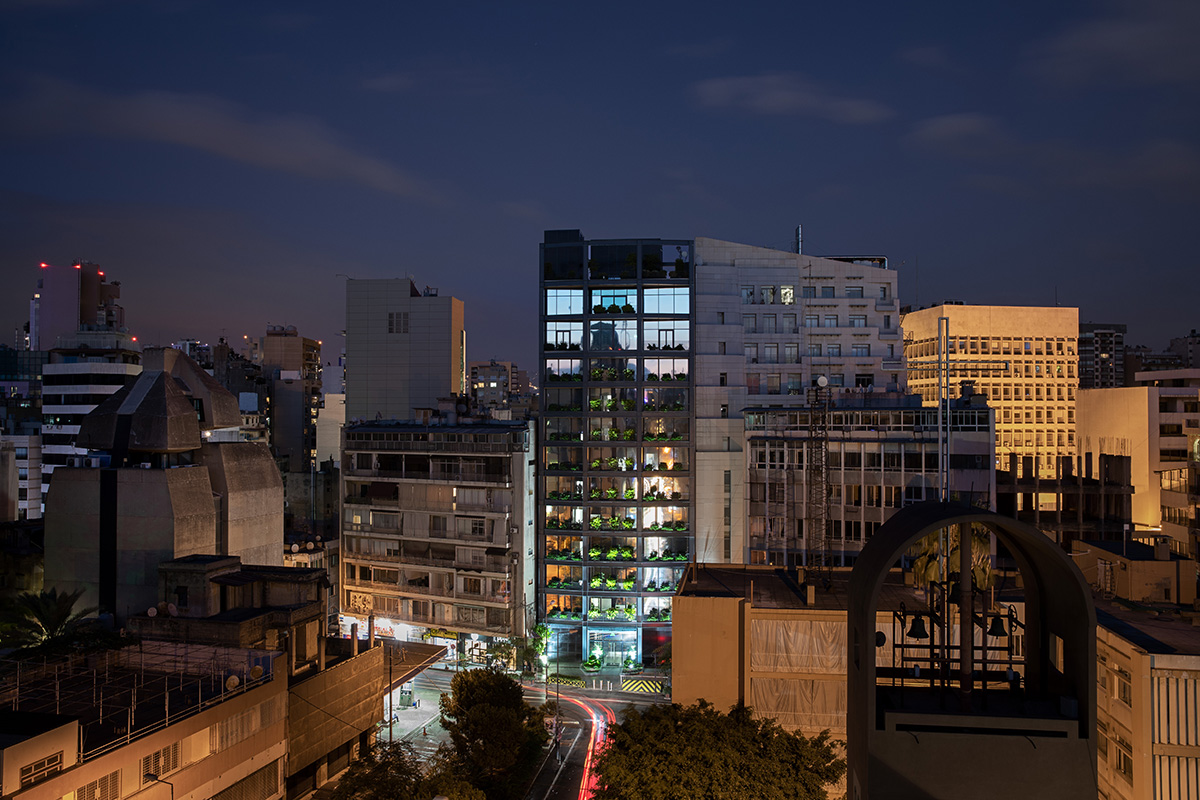 Karim Nader's tower with black steel exoskeleton consolidates Beirut's historical buildings