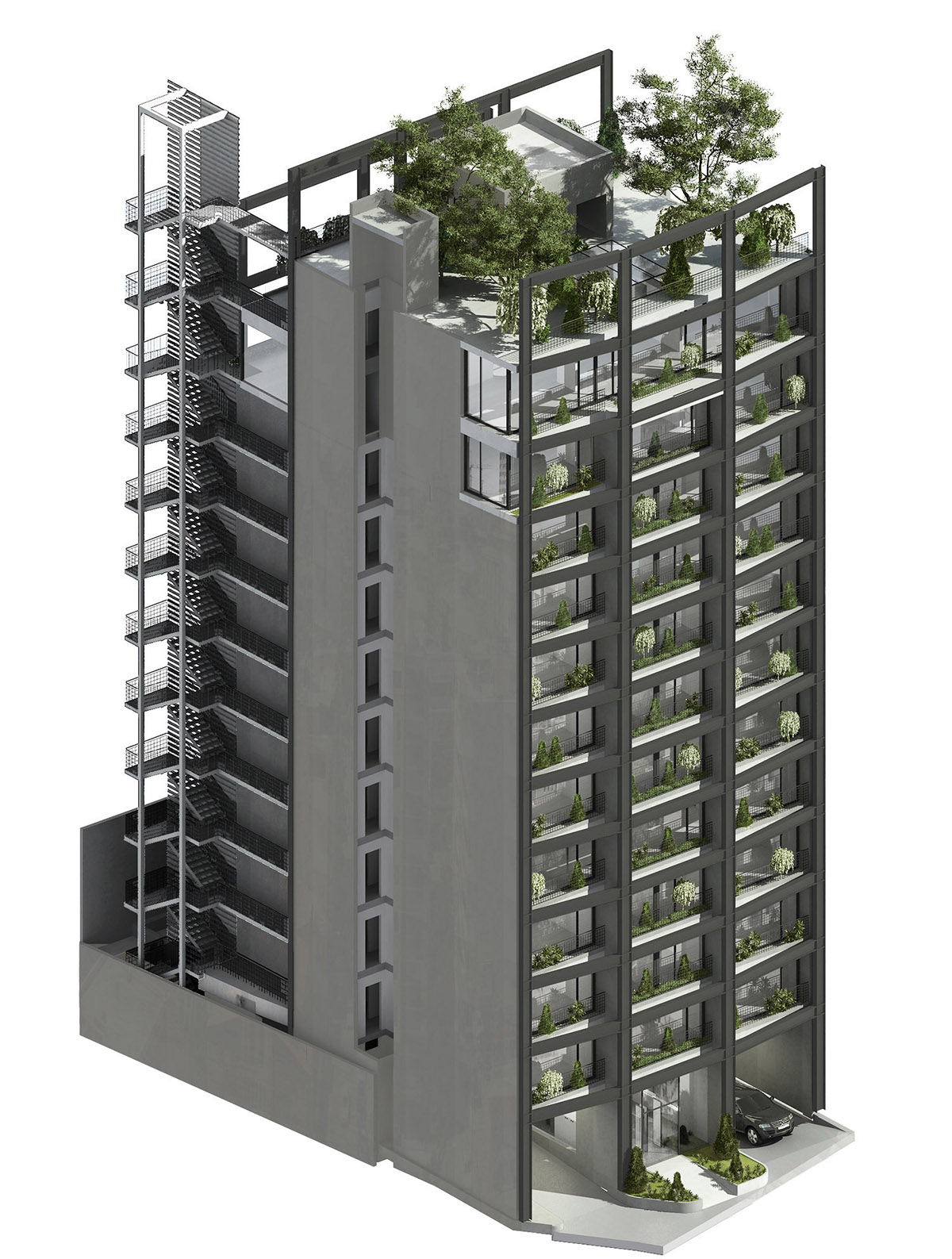 Karim Nader's tower with black steel exoskeleton consolidates Beirut's historical buildings