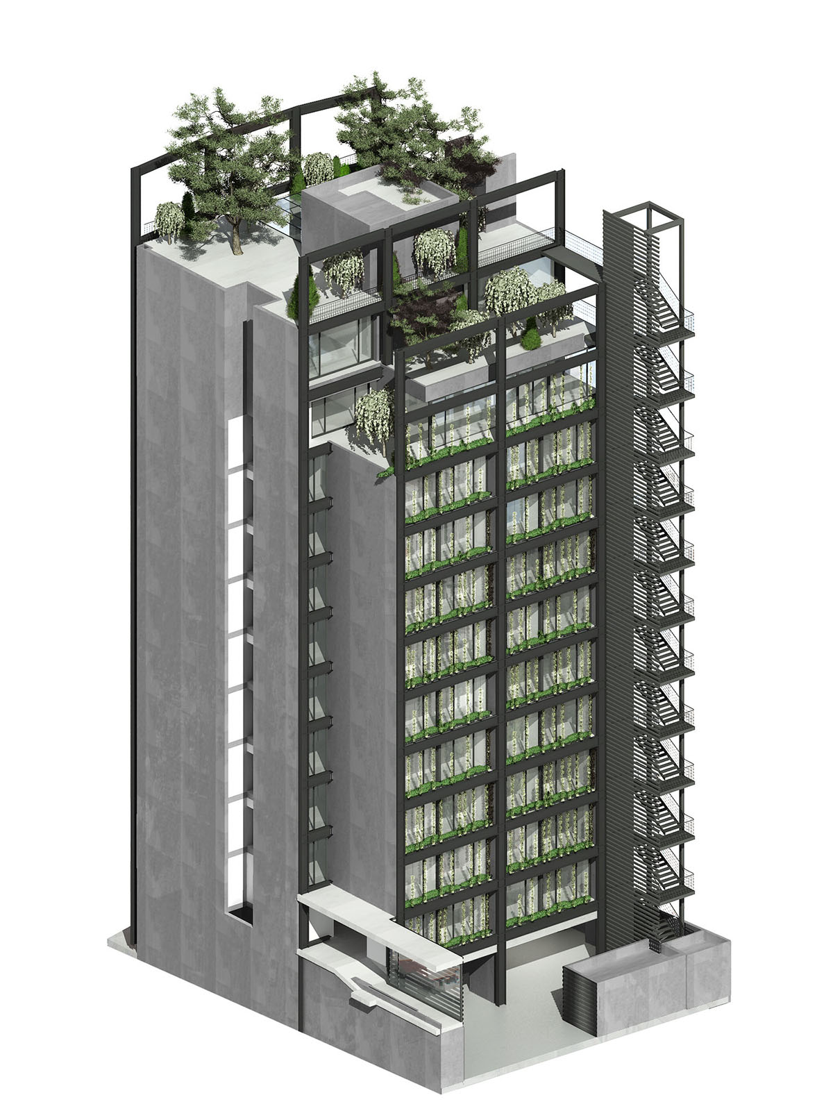 Karim Nader's tower with black steel exoskeleton consolidates Beirut's historical buildings