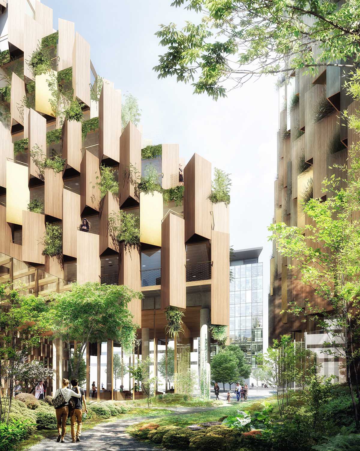 Kengo Kuma unveils design for Eco-Luxury Hotel comprised of wooden and plant covered facade