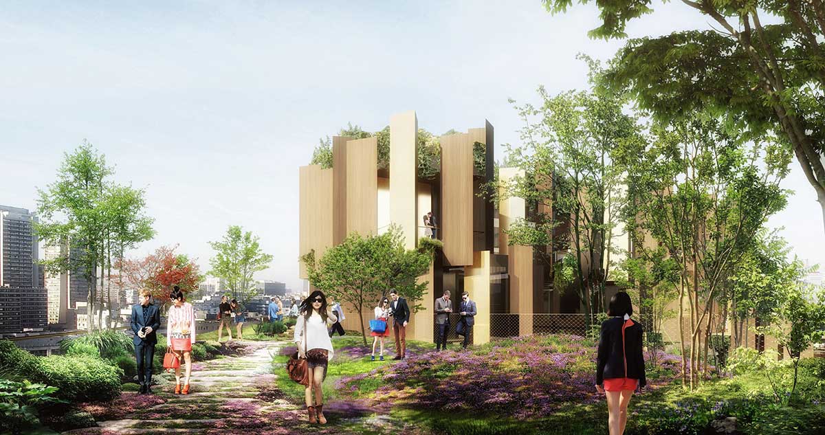 Kengo Kuma unveils design for Eco-Luxury Hotel comprised of wooden and plant covered facade