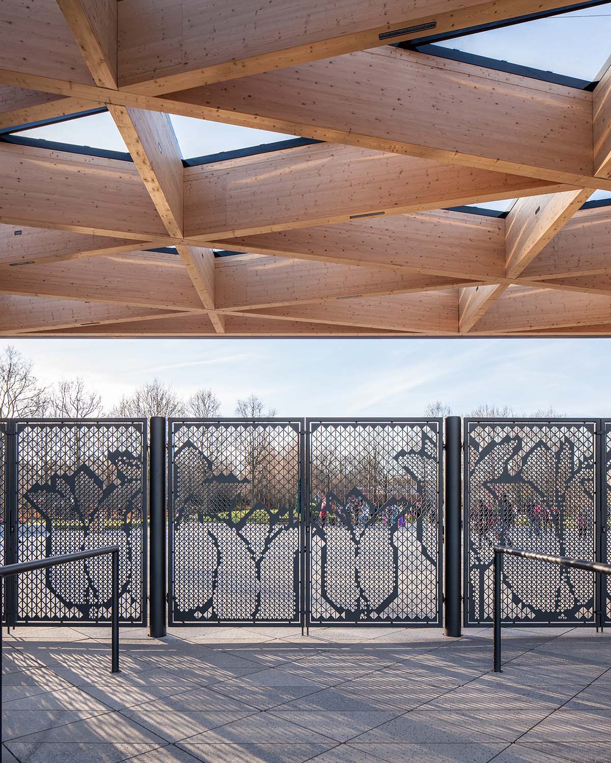 Mecanoo completes Keukenhof gatehouse composed of stepped timber roof structure