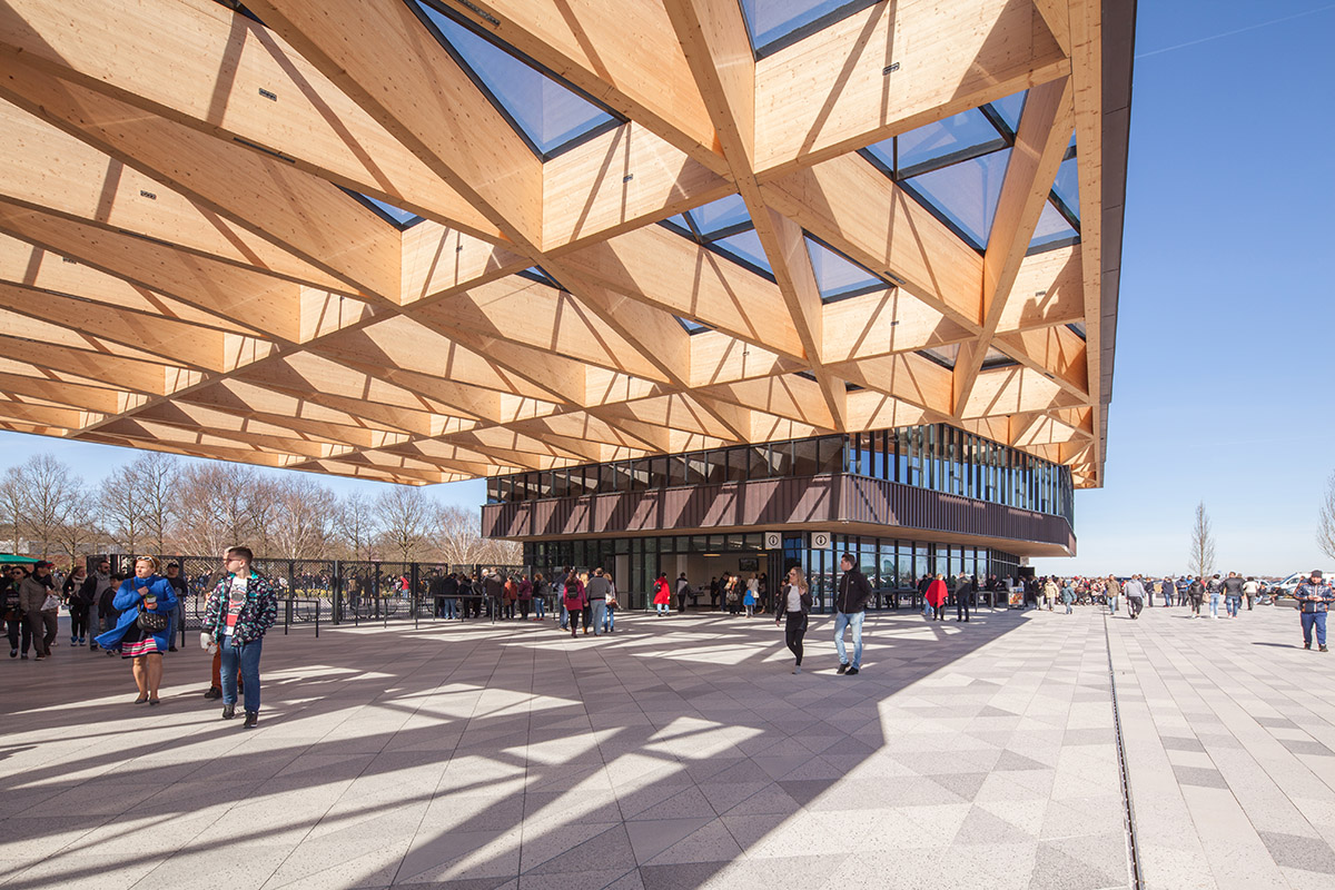 Mecanoo completes Keukenhof gatehouse composed of stepped timber roof structure