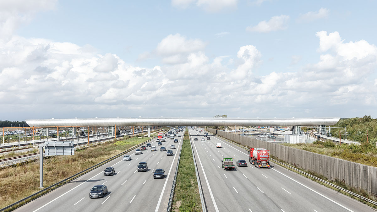 COBE and DISSING+WEITLING's sinuous tubular Køge Nord Station opened in Copenhagen