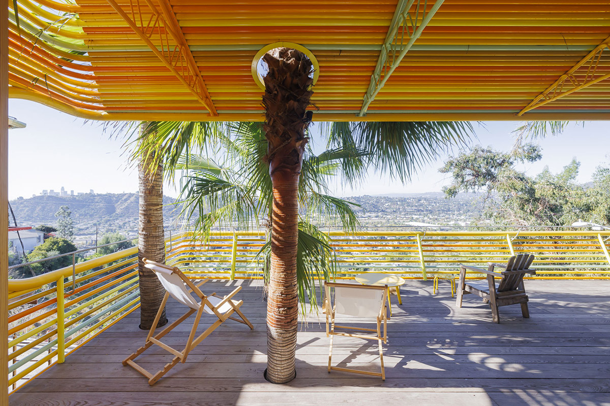 SelgasCano and Diego Cano wrap La Canaria House with recycled aluminum colourful tubes in LA