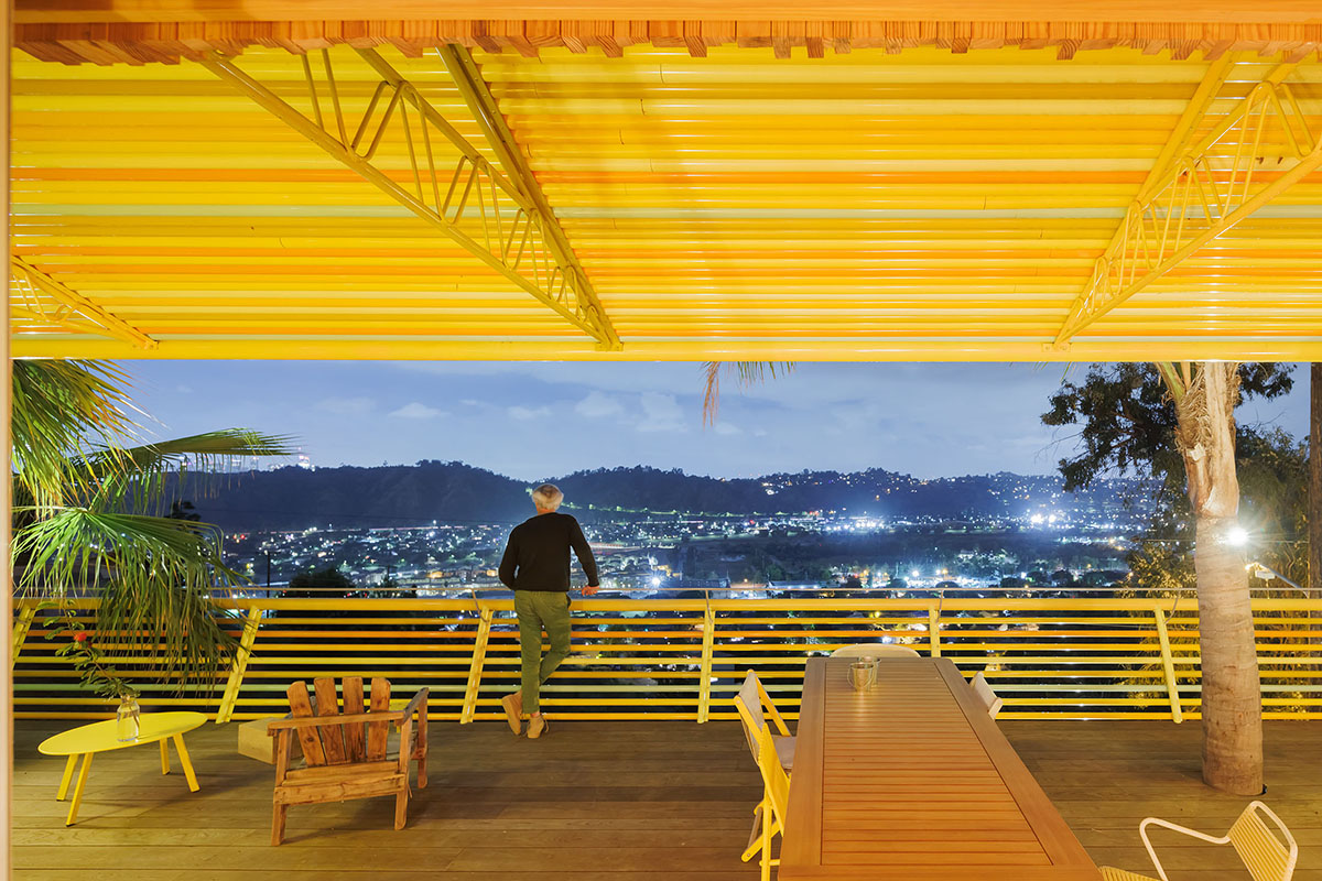SelgasCano and Diego Cano wrap La Canaria House with recycled aluminum colourful tubes in LA