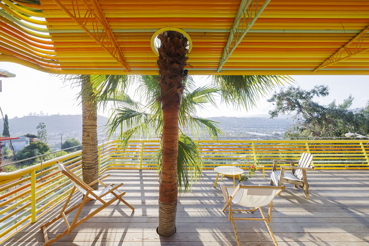 SelgasCano and Diego Cano wrap La Canaria House with recycled aluminum colourful tubes in LA