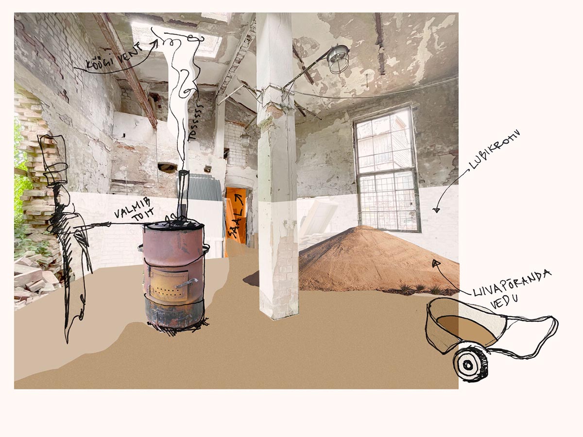 studio Kuidas.works creates zero-waste restaurant in Estonia with a 15-ton rammed-earth table