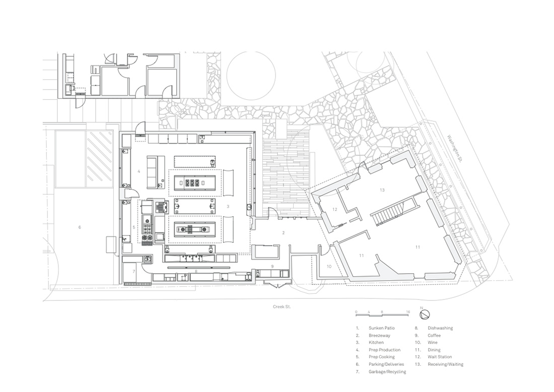 Snøhetta completes courtyard renovation and Michelin restaurant with fritted glass walls