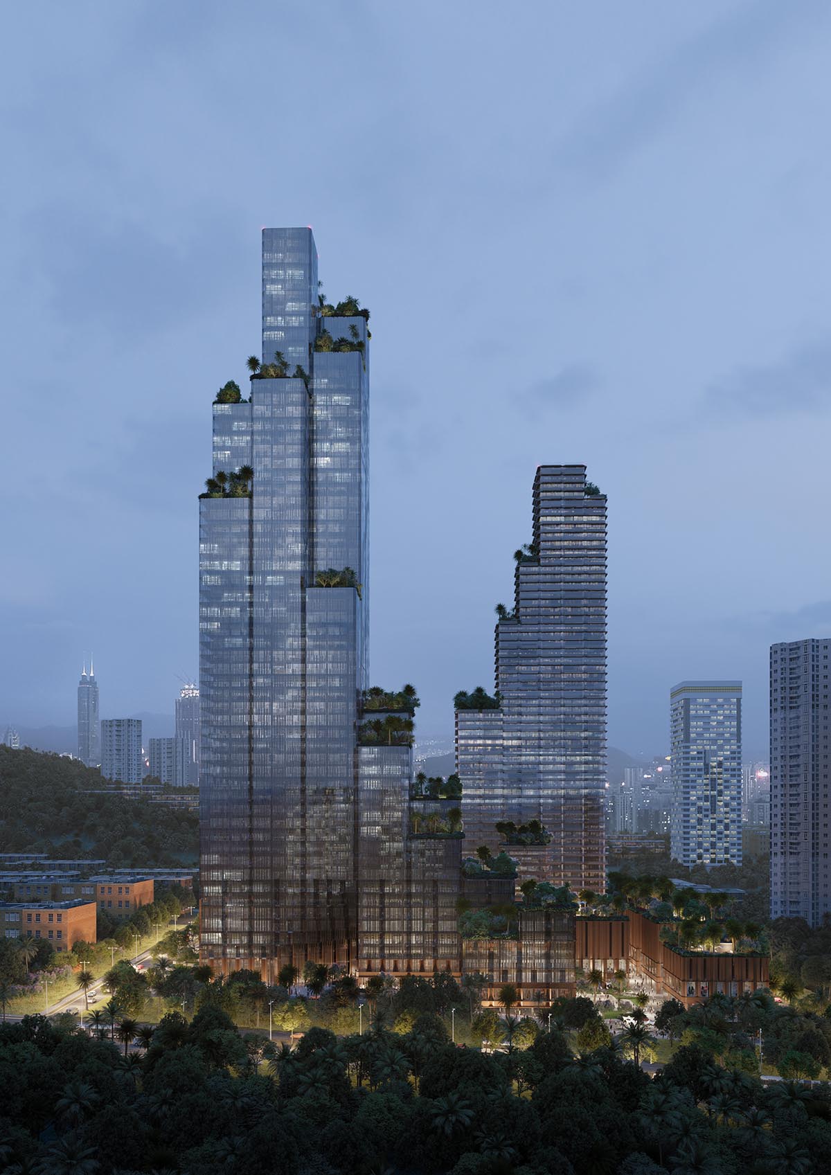 Mecanoo reveals its design proposal for Konka mixed-use towers in Shenzhen